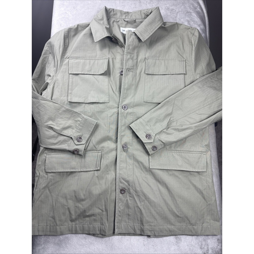 Line‎ Of Trade Jacket Men XLarge Green Tan Chore Barn Coat Ripstop Military Work